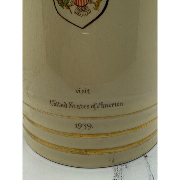 Gray’s Pottery 1L Beer Pitcher Jug – 1939 George VI & Queen‎ Elizabeth US Tour - Picture 10 of 12